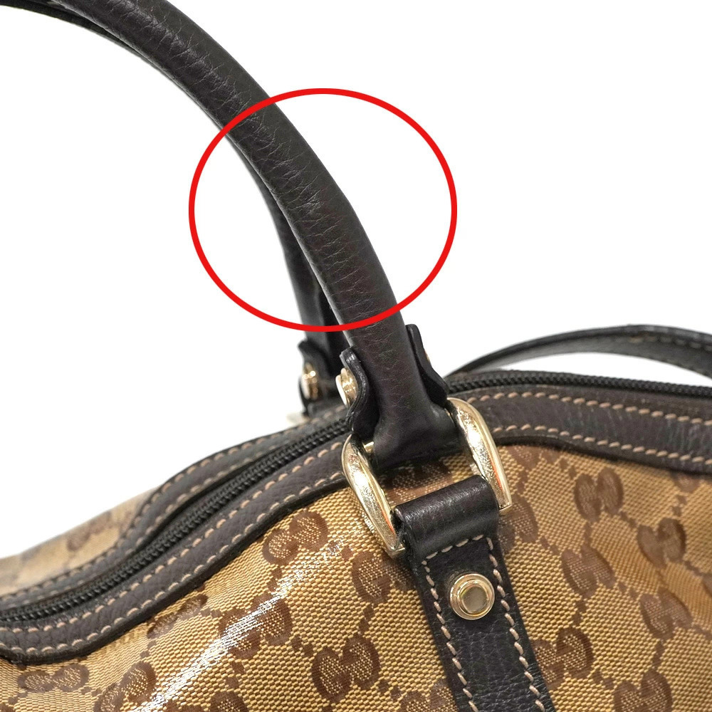 Gucci GG Crystal Dome Handbag canvas leather trim - Picture 9 of 11